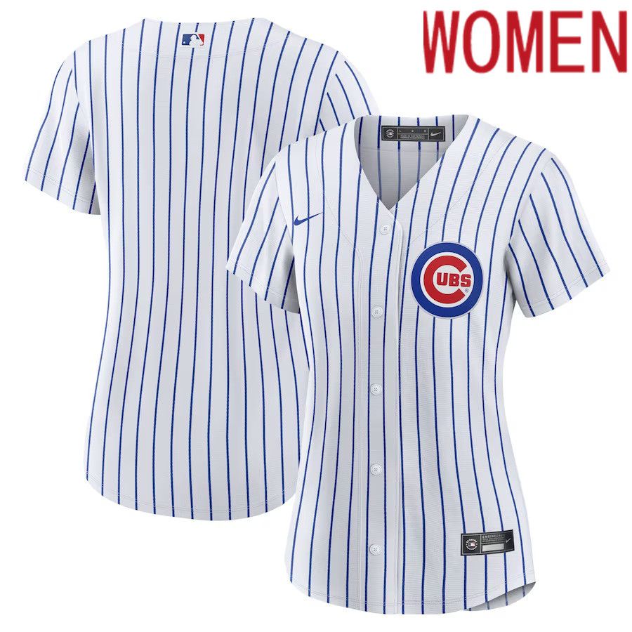 Women Chicago Cubs Nike White Home Replica Team MLB Jersey->women mlb jersey->Women Jersey